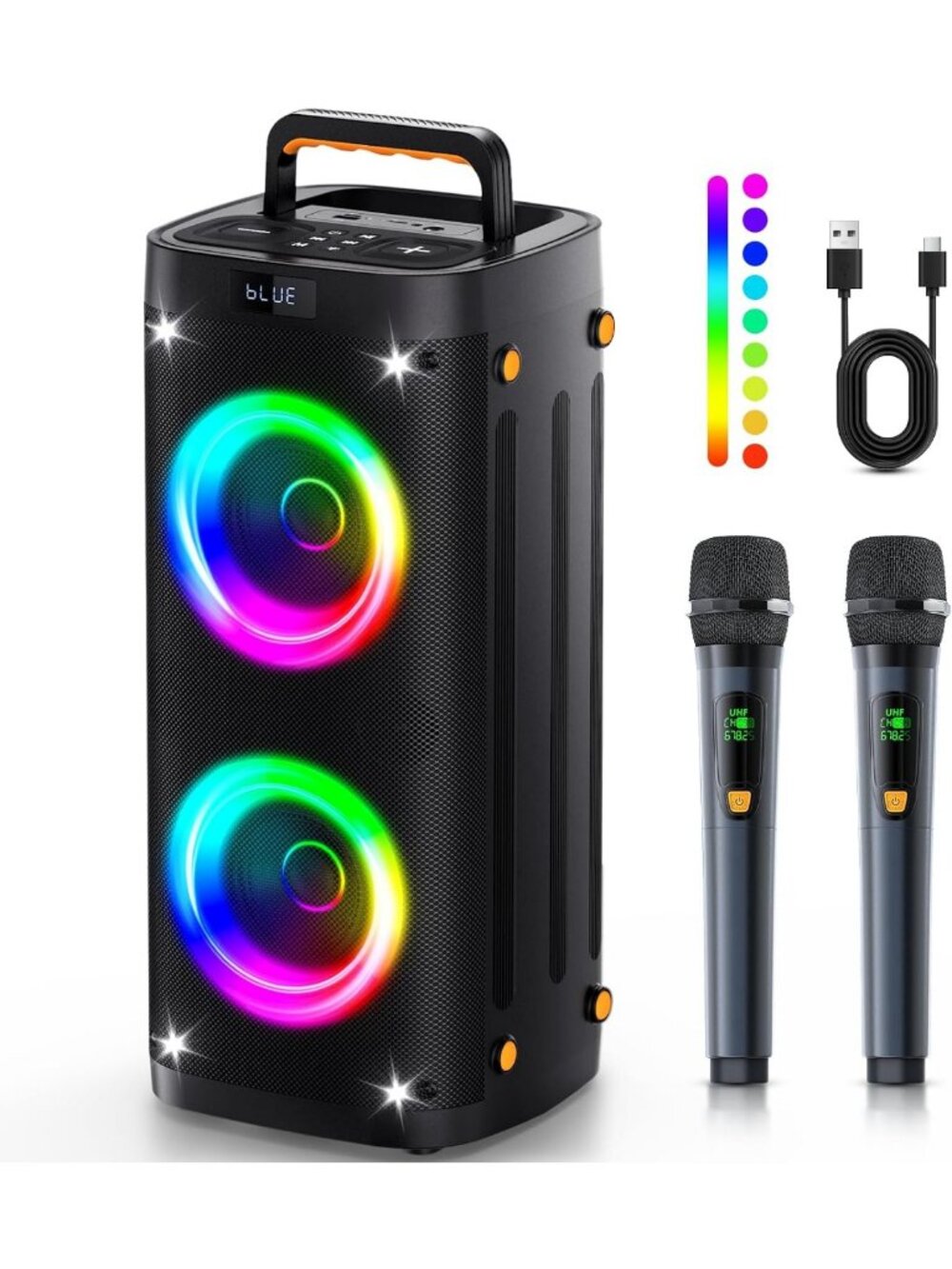 Portable Bluetooth Party Speaker with Microphone - Wireless Karaoke System